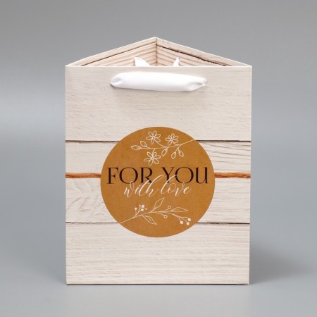 Gift package for flowers is triangular, packaging "for you" 16 x 20 x 14.3 cm-2