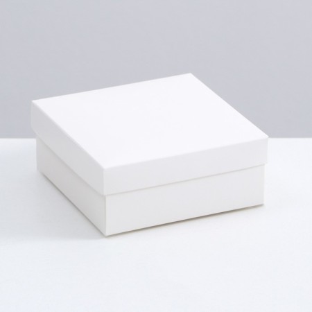 The box is folding, the lid is, white, 12 x 12 x 5 cm