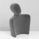 Bust for jewelry "Silhouette", 13 × 7 × 20 cm, h = 20 cm, phlock, color gray