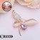 Brooch "Dragonfly Big", colored in pink gold