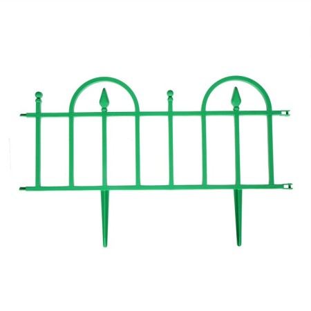 Decorative fence, 40 × 310 cm, 5 sections, plastic, green-7