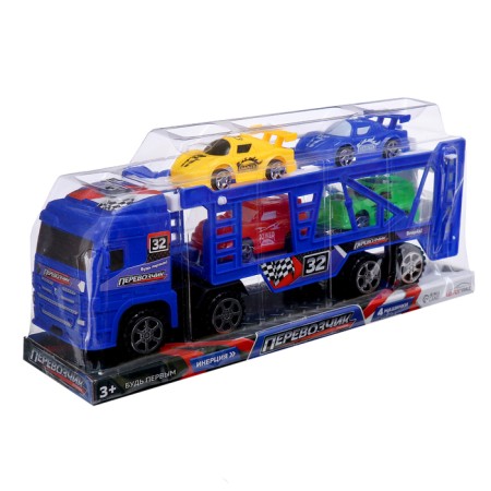 Inertial "Avtobos" truck, with 4 machines, blue color-10