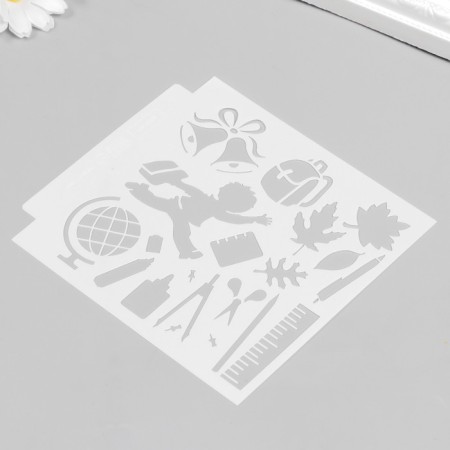 Stencil plastic "School" 13x13 cm-4