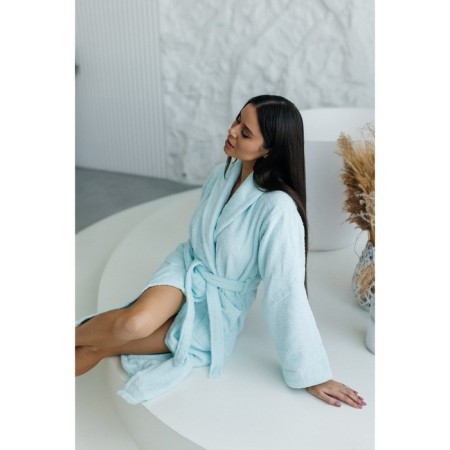Frequency bathrobe, size 52, blue color-10