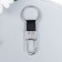 Metal keychain "Carabiner half -baked insert of artificial leather" Black 8.2x3.2 cm