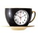 Wall -wall clocks for the kitchen "Cup", silent, 28 x 17 cm, black, aa