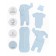 Set for discharge children's NewBorn growth 56-62 cm, blue color, 6 items