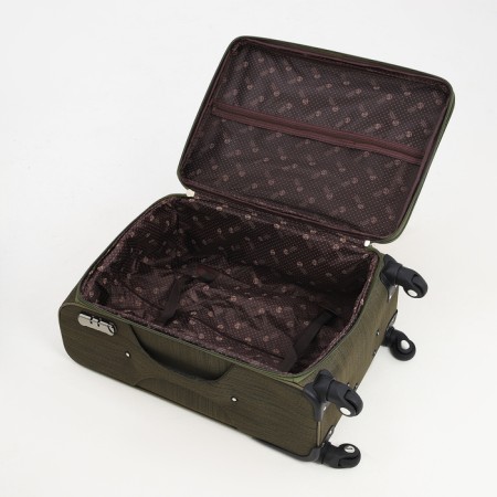 Small 24 suitcase "On a zipper, code castle, with extension, khaki color-8