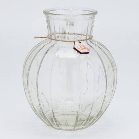 Vase for flowers "BE HAPPY", 19.5 x 15 cm.-1