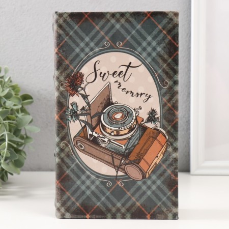 Safe Brush Tree to the leatherette "Retro camera with flowers" 21x13x5 cm-1