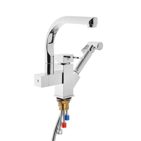 Accoona A4491 kitchen mixer, with hygienic shower, brass, chrome