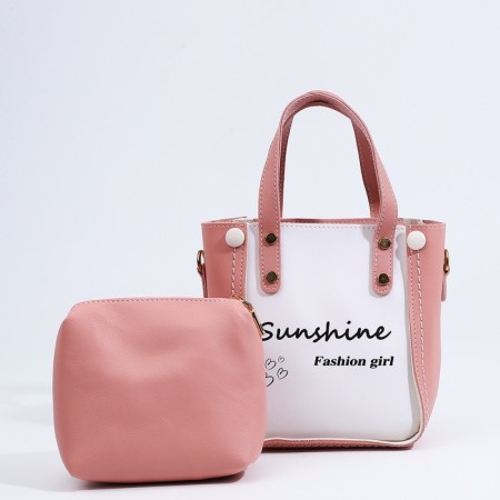 Bag Female Tout with zipper, pink color-2