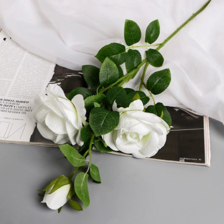 Artificial flowers "Webly rose" d-10 cm 67 cm, white