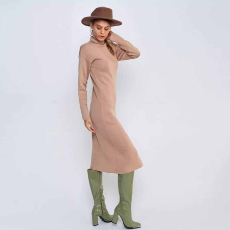 Women's dress, beige color, size 48-50 (One size)-1