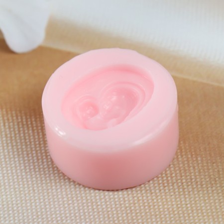 Mold Silicon for polymer clay "Mother and Child" 2.5x1.7 cm-1