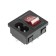 Key switch 250 V 6 A (4C) On -OFF red with backlight and plug C8 2pin Rexant