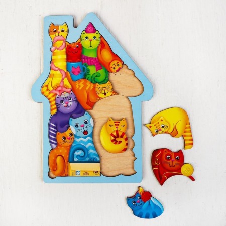 Puzzle "cats", size 28 × 20cm, logical puzzle-2