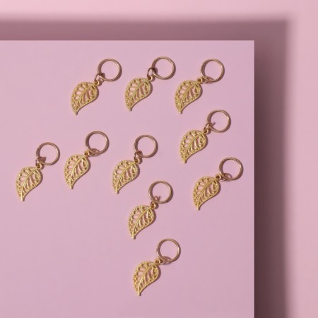 Hair piercing "Leaves", 3.5 × 1 cm, 10 pcs, golden color-1