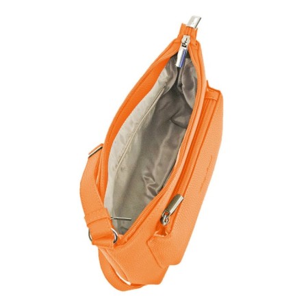 Bag women, genuine leather, orange 24x6x19 cm-1
