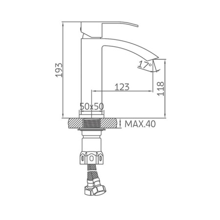 Accoona A9623F shell mixer, single -leaf, with nut, black-5