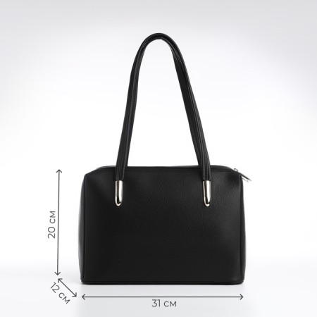 Female bag Textura, tout, average size, black color-1