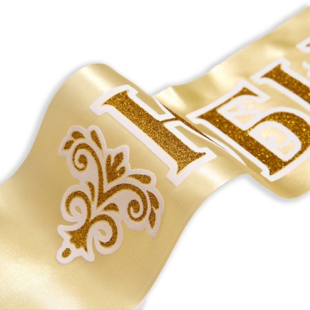 Tape "Jubilee", 3D satin, gold-1