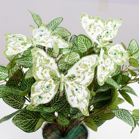 Decor on the clothespin "Butterfly", green, 13 cm