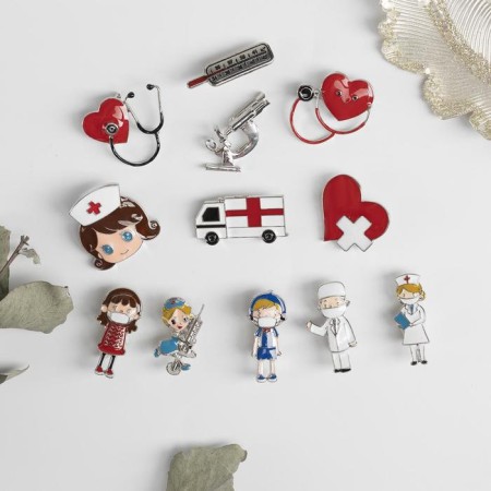 Brooch "Medicine", form mix, silver color (indivisible packing 12 pcs., Price per pcs.)-1