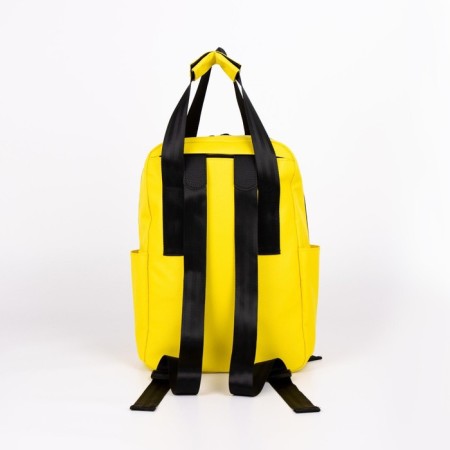 Backpack - youth bag from a lightning textile, 3 pockets, textura, yellow color-2