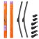 Airline wiper brushes, frameless 2 pcs, 4 types, 550/550 mm
