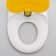 A toilet seat with a lid, 42 × 37 cm, double