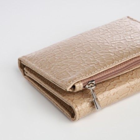 Women's wallet on magnet, beige color-2