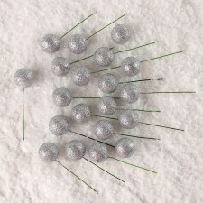Figure for crafts and decor on the “ball” wire, set of 20 pcs., Size 1 pc. - 2 × 7.5 cm, silver color