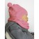 A cap on ties with pompons Children's Amarobaby Pure Love Pompony, with a lining, size 42-44 cm, pink color