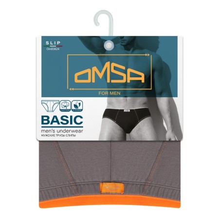 Panties Slips men's Omsa 3824, size 48, Grigio color-2