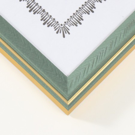 Photo frame Plastic A4 Format "Green Fit" with a gold stroke of 1.4x23.7x32.2 cm-1