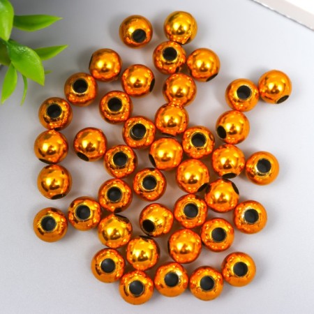 Beads for creativity plastic "gold" set of 20 g 1x1 cm