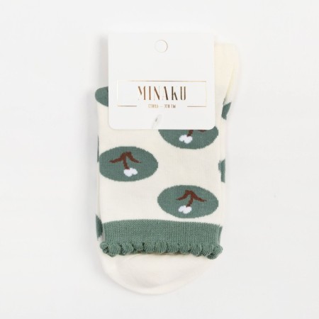 Women's socks minku "snowdrops", green color, size 36-39 (23-25 ​​cm)-3