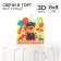 Candle in the cake "Happy Birthday!", 3-D Print, Puppy Patrol, 8 × 8 cm