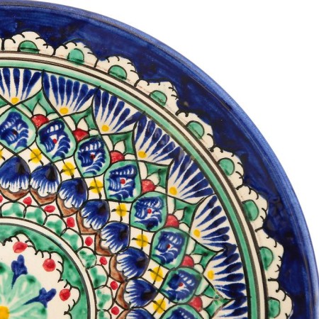 Plate of the Rishtan ceramics "Flowers", 22 cm, blue-2