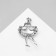 Brooch "Ballerin", white color in silver
