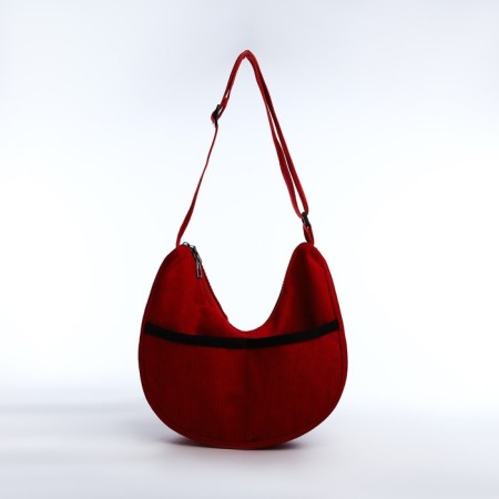 Youth bag with zipper, red color-1