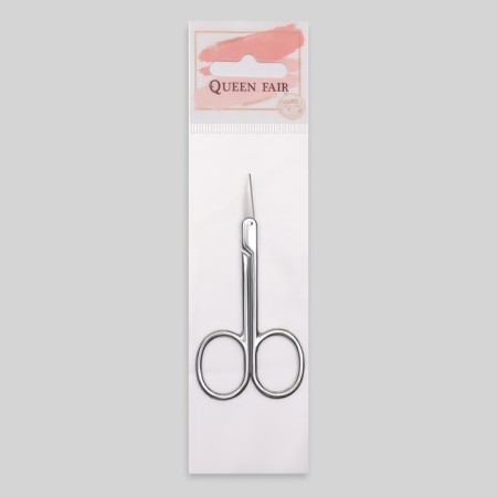 Scissors are manicure, for cuticles, straight, narrow, 9 cm, silver color-3