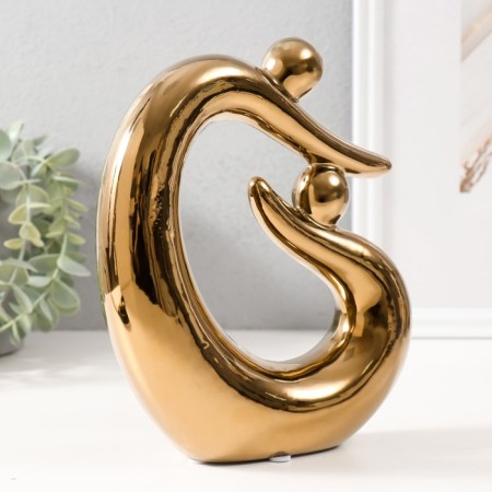 Souvenir Ceramics "Abstraction. Fathers and children" gold 17x5.5x19.5 cm-1
