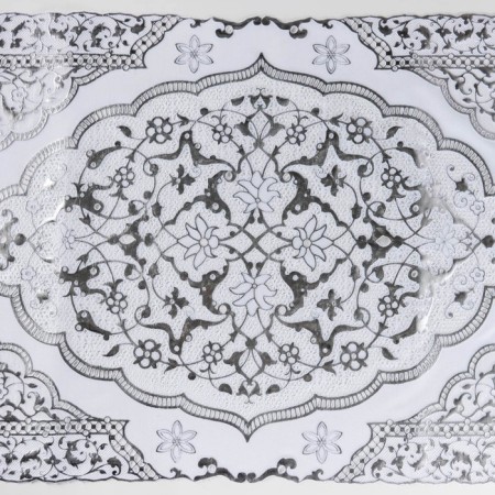 Openwork napkin for the east, 84 × 40 cm, PVC, silver color-4