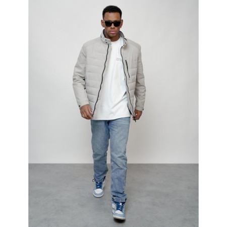 Male spring jacket, size 50, light-gray color-5
