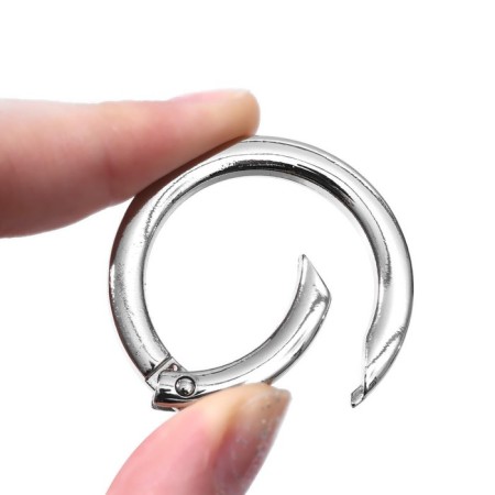 Carabin ring is flat, d = 32/42 mm, thickness - 5 mm, 5 pcs, silver color-3