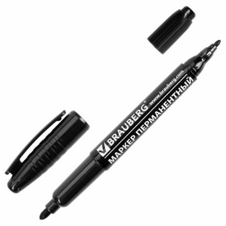 Marker permanent double-sided round 2.0-4.0 mm, Brauberg, black