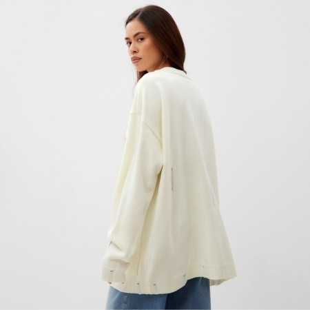 Cardigan Women's MIST with pockets, milk, OneSize (44-48)-3