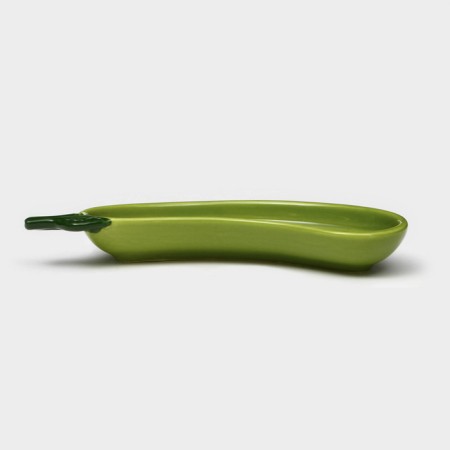 Ceramic "zucchini" plate, deep, green, 29 cm, 1 variety, Iran-2